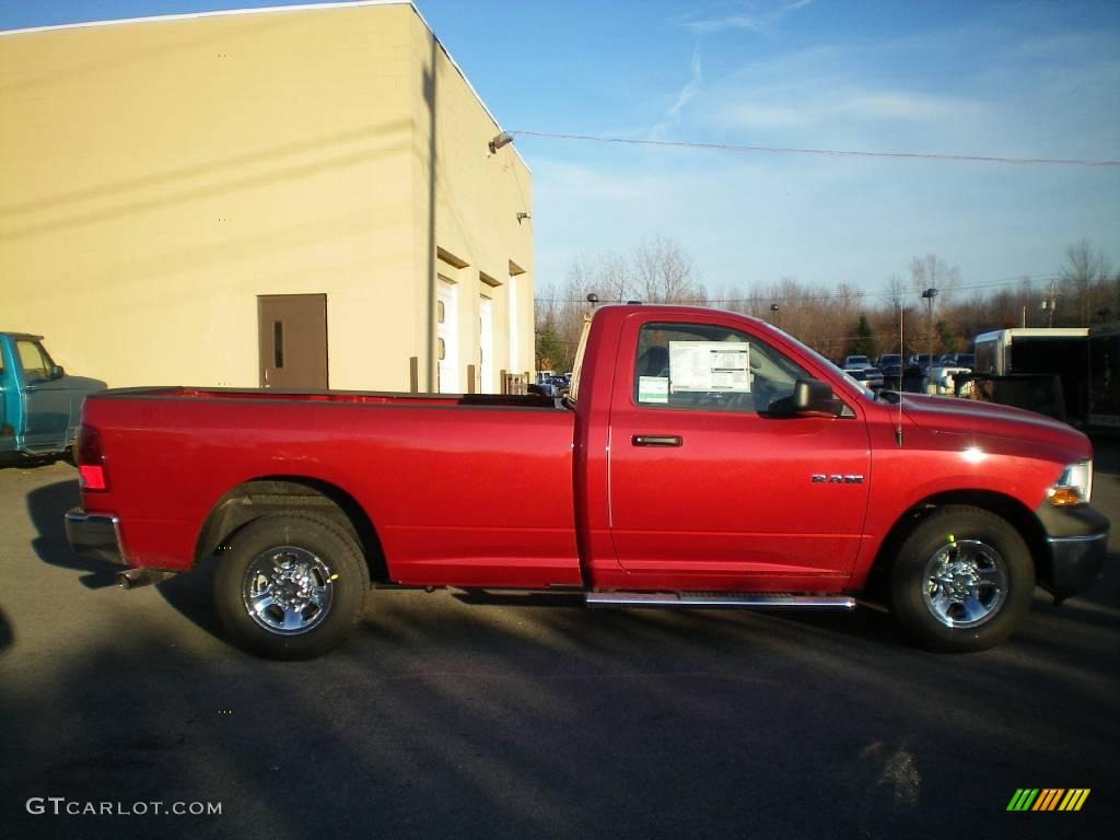 2010 Ram 1500 ST Regular Cab - Inferno Red Crystal Pearl / Dark Slate/Medium Graystone photo #9