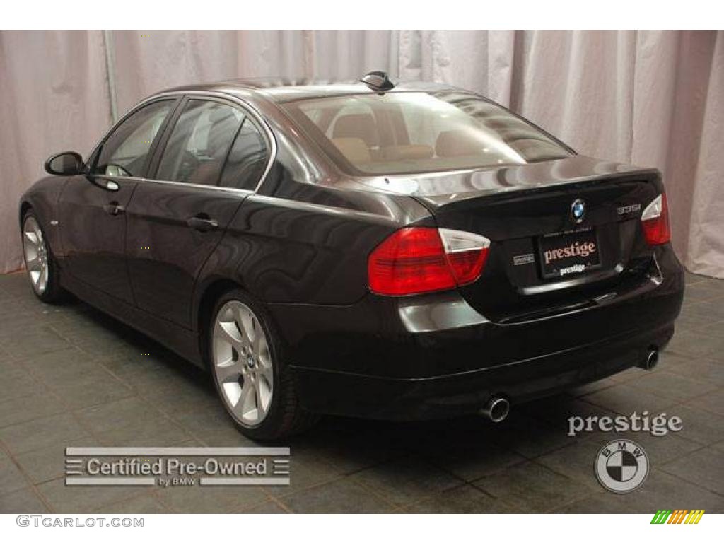 2007 3 Series 335i Sedan - Jet Black / Saddle Brown/Black photo #3