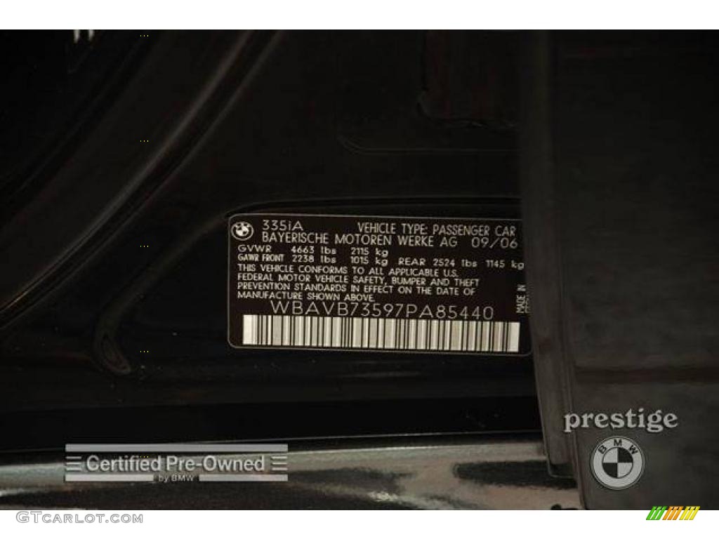 2007 3 Series 335i Sedan - Jet Black / Saddle Brown/Black photo #10