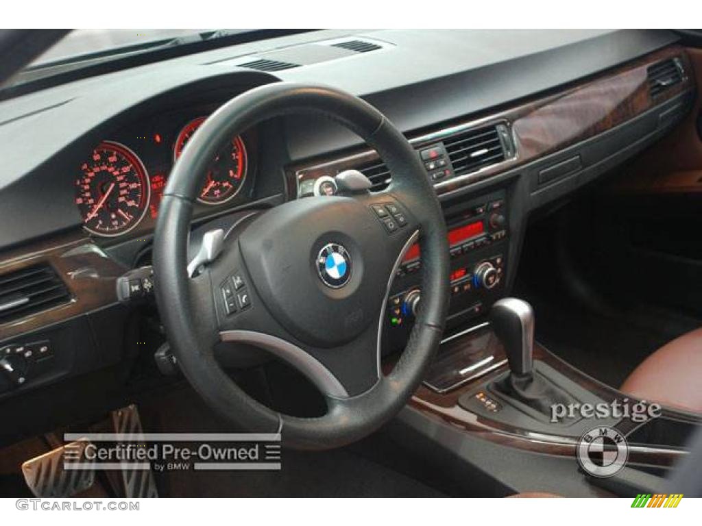 2007 3 Series 335i Sedan - Jet Black / Saddle Brown/Black photo #13