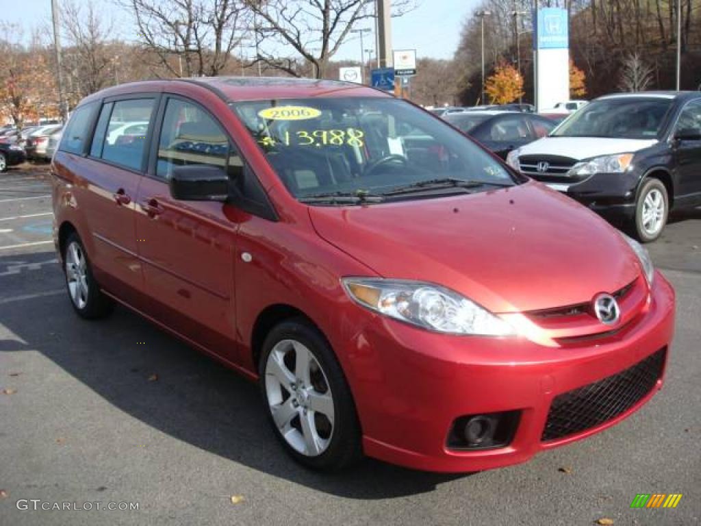 2006 MAZDA5 Sport - Cardinal Red Mica / Black photo #5