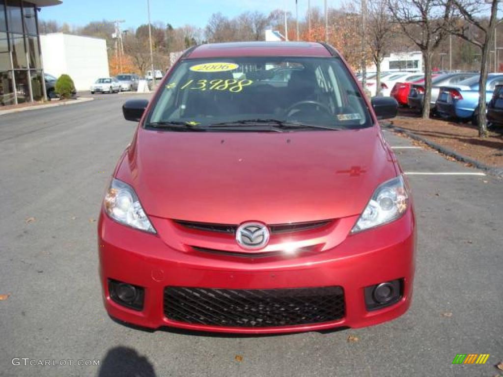 2006 MAZDA5 Sport - Cardinal Red Mica / Black photo #6
