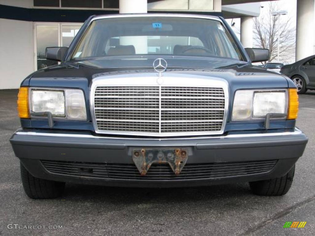 1986 S Class 420 SEL - Nautical Blue Metallic / Palomino photo #2