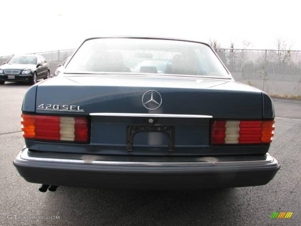 1986 S Class 420 SEL - Nautical Blue Metallic / Palomino photo #3