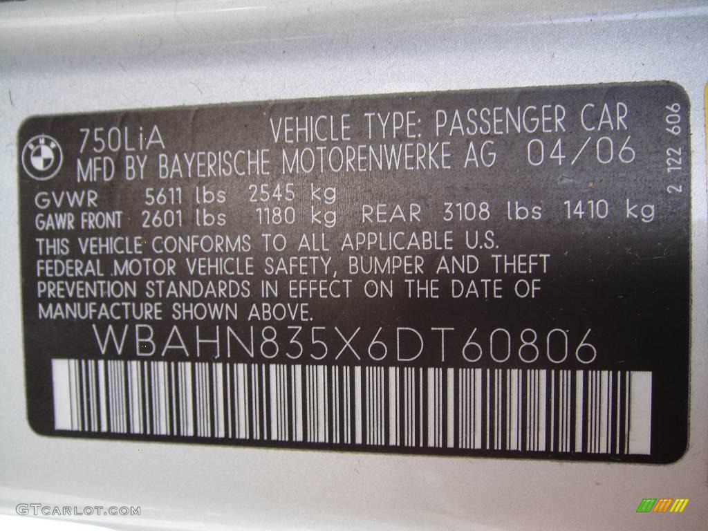 2006 7 Series 750Li Sedan - Titanium Silver Metallic / Black/Black photo #15