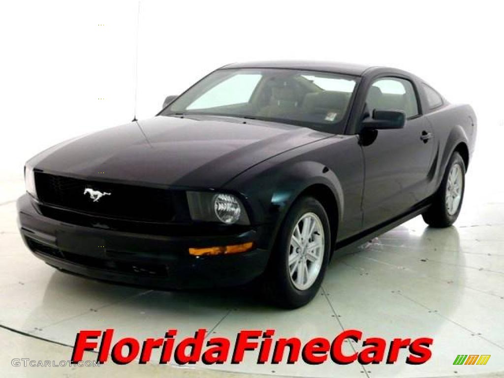 2008 Mustang V6 Deluxe Coupe - Black / Medium Parchment photo #1