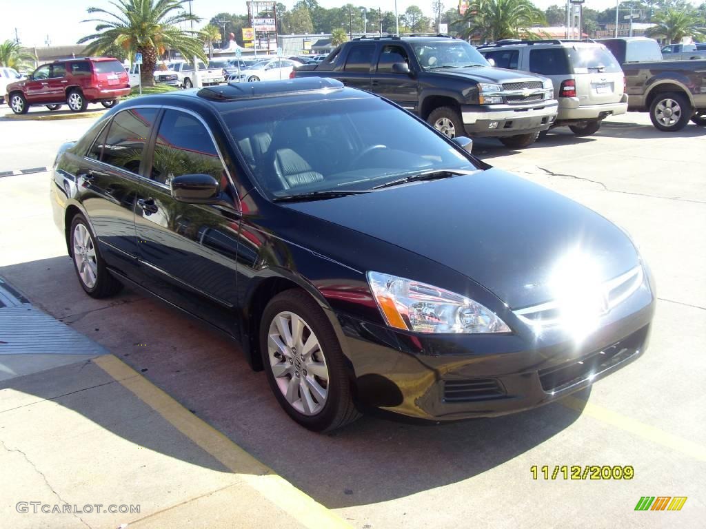 2007 Accord EX-L V6 Sedan - Nighthawk Black Pearl / Black photo #6