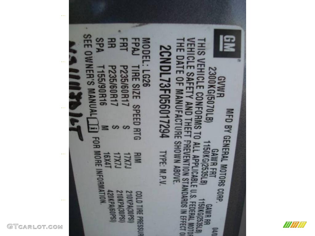 2005 Equinox LT AWD - Galaxy Silver Metallic / Light Gray photo #19