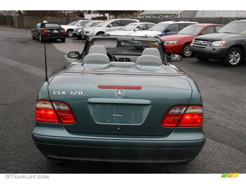 1999 CLK 320 Convertible - Mineral Green Metallic / Ash photo #6