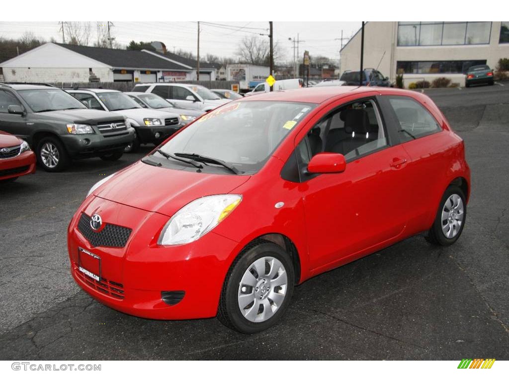 2007 Yaris 3 Door Liftback - Absolutely Red / Dark Charcoal photo #1