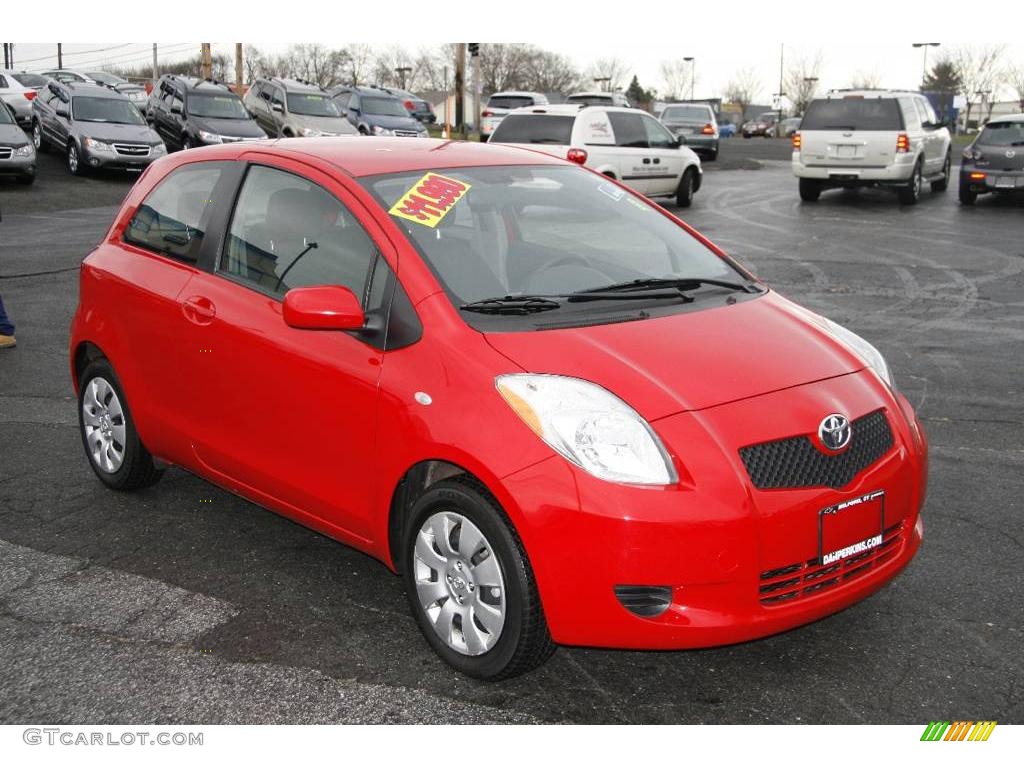 2007 Yaris 3 Door Liftback - Absolutely Red / Dark Charcoal photo #3