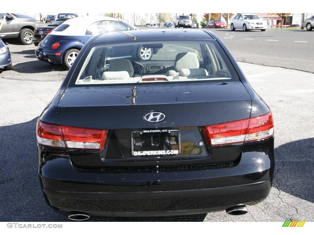 2006 Sonata GLS V6 - Ebony Black / Beige photo #6