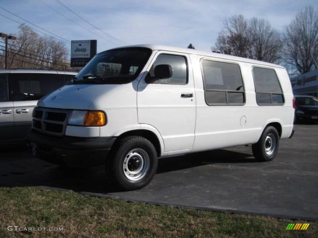 2000 Ram Van 1500 Passenger - Bright White / Mist Gray photo #1