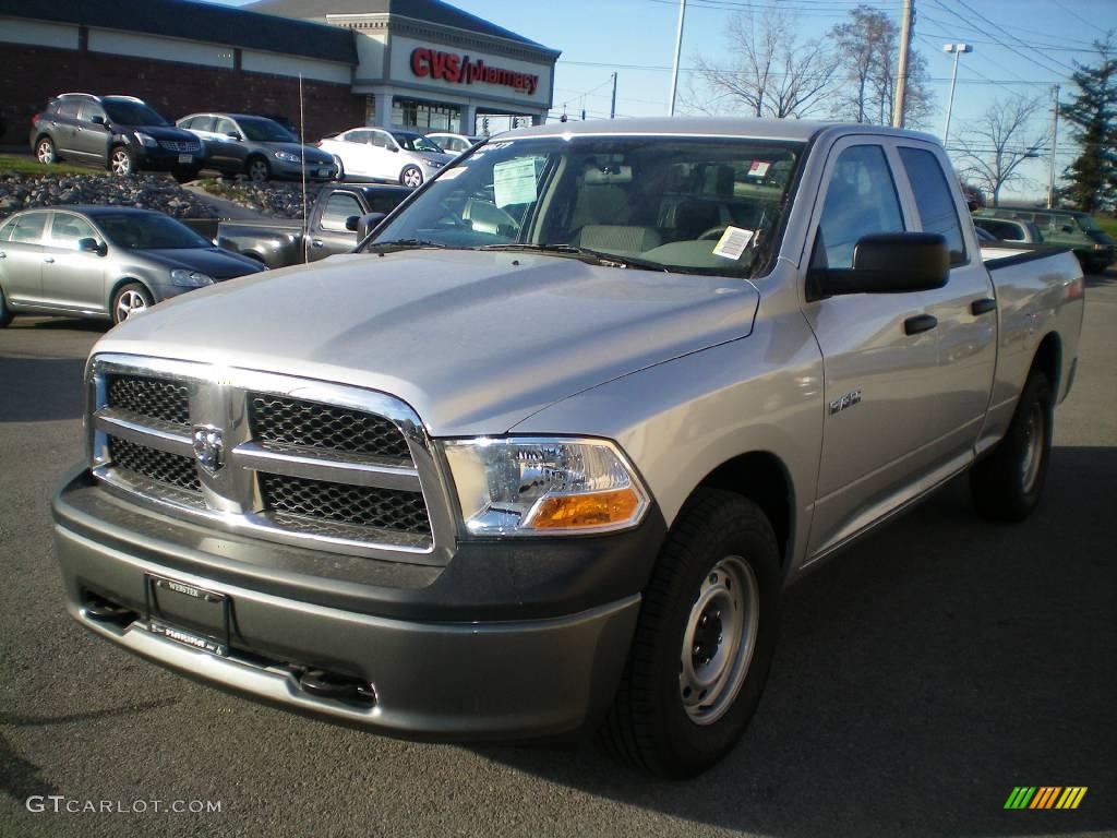 2010 Ram 1500 ST Quad Cab - Bright Silver Metallic / Dark Slate/Medium Graystone photo #1