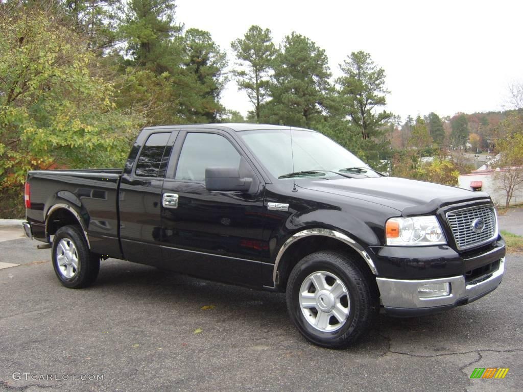 2004 F150 XLT SuperCab - Black / Medium/Dark Flint photo #3