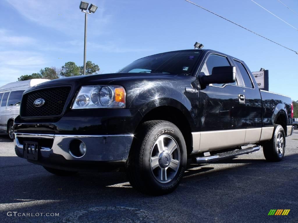 2006 F150 XLT SuperCab - Black / Medium/Dark Flint photo #4