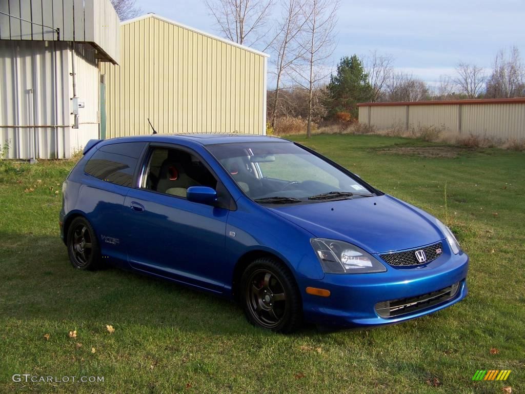 2003 Civic Si Hatchback - Vivid Blue / Black photo #3