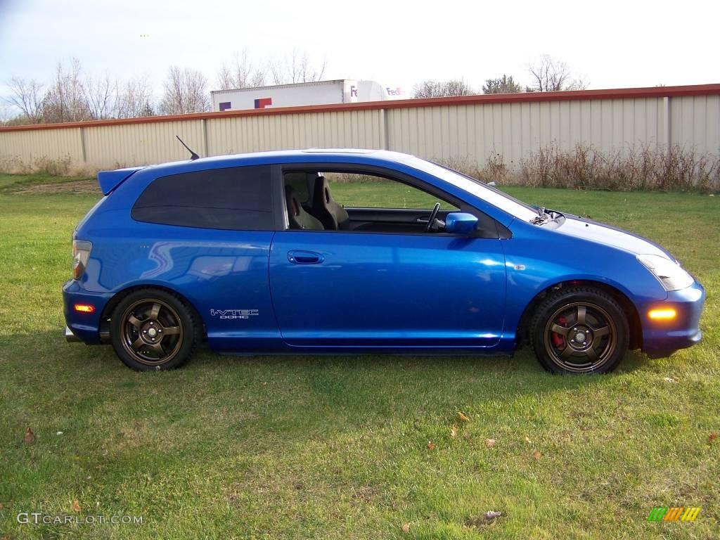 2003 Civic Si Hatchback - Vivid Blue / Black photo #4