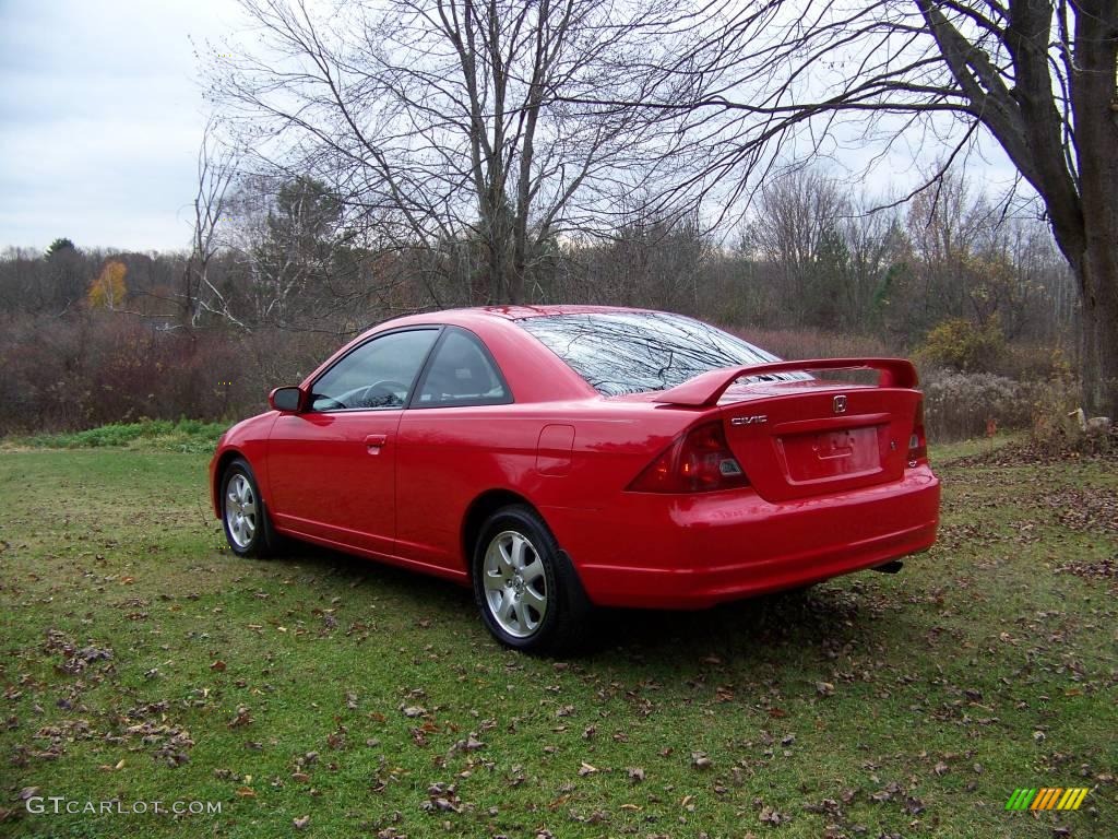 2003 Civic EX Coupe - Rallye Red / Black photo #6