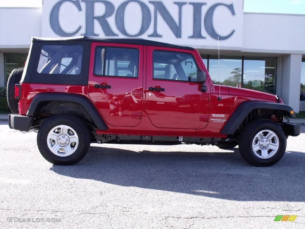 2010 Wrangler Unlimited Sport 4x4 - Flame Red / Dark Slate Gray/Medium Slate Gray photo #1