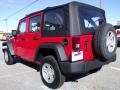 2010 Flame Red Jeep Wrangler Unlimited Sport 4x4  photo #6