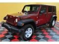 2009 Red Rock Crystal Pearl Jeep Wrangler Unlimited X 4x4  photo #3