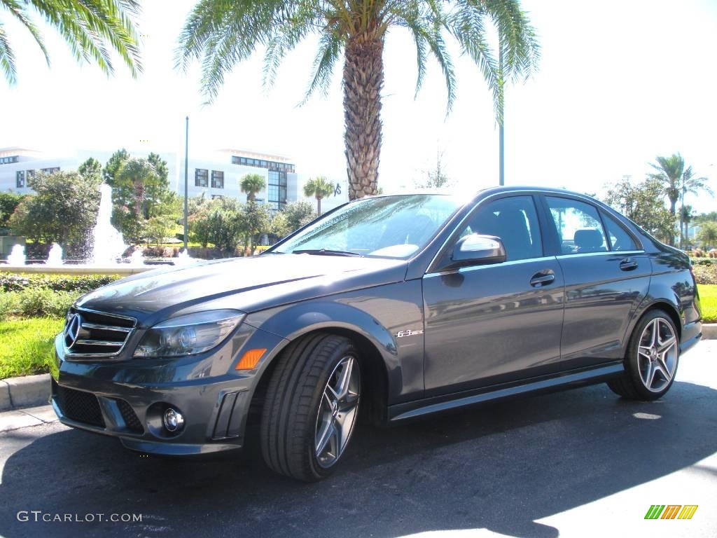 2009 C 63 AMG - Steel Grey Metallic / Black AMG Premium Leather photo #2