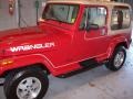 1989 Bright Red Jeep Wrangler Laredo 4x4  photo #4