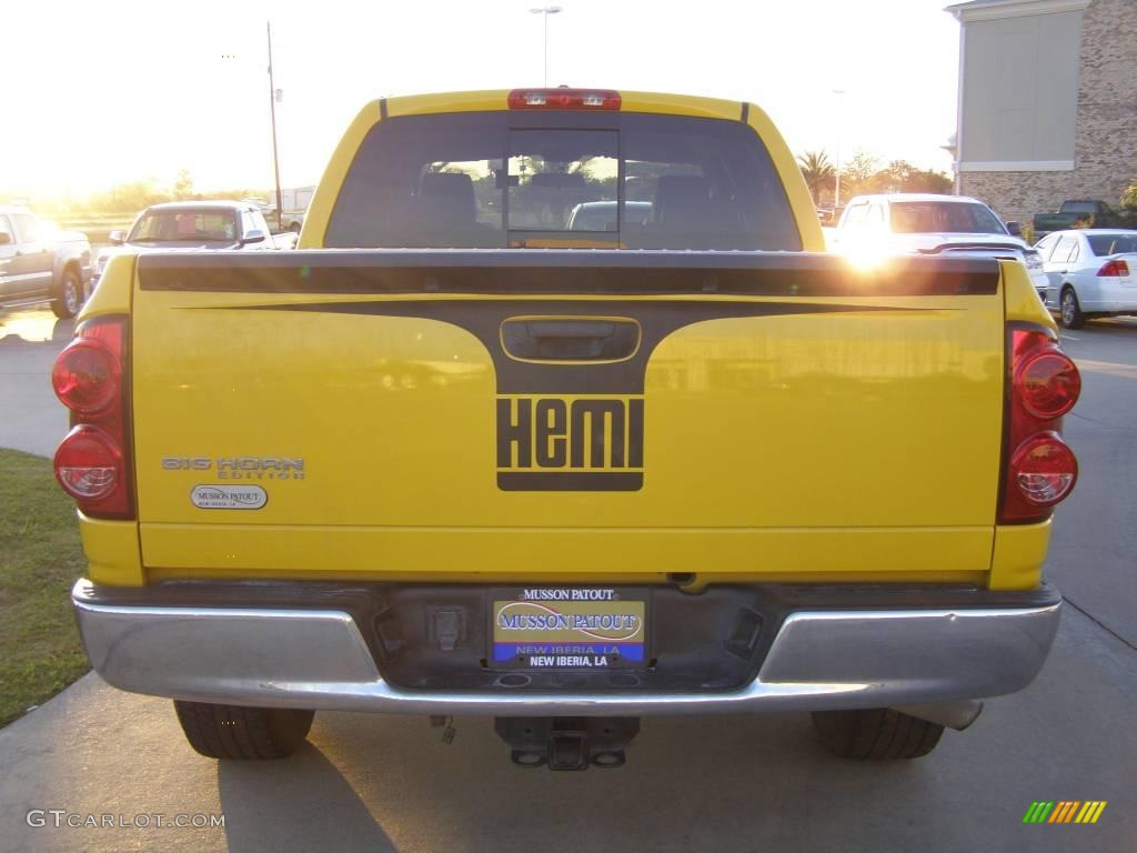 2007 Ram 1500 Big Horn Edition Quad Cab - Detonator Yellow / Medium Slate Gray photo #4