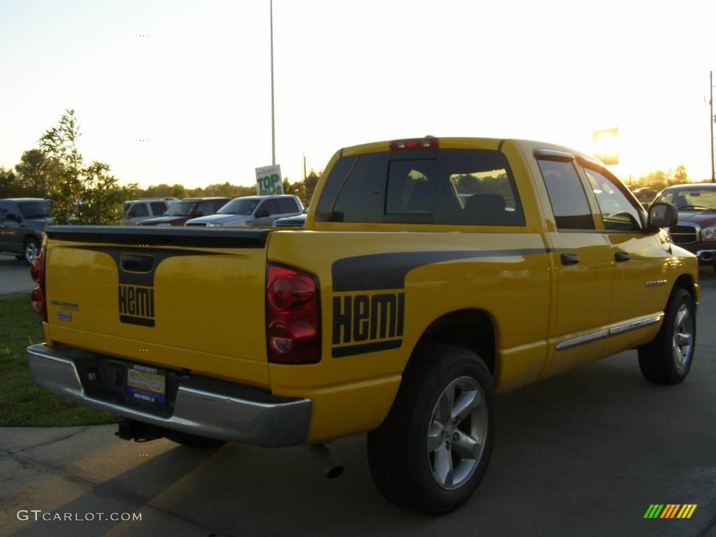 2007 Ram 1500 Big Horn Edition Quad Cab - Detonator Yellow / Medium Slate Gray photo #5