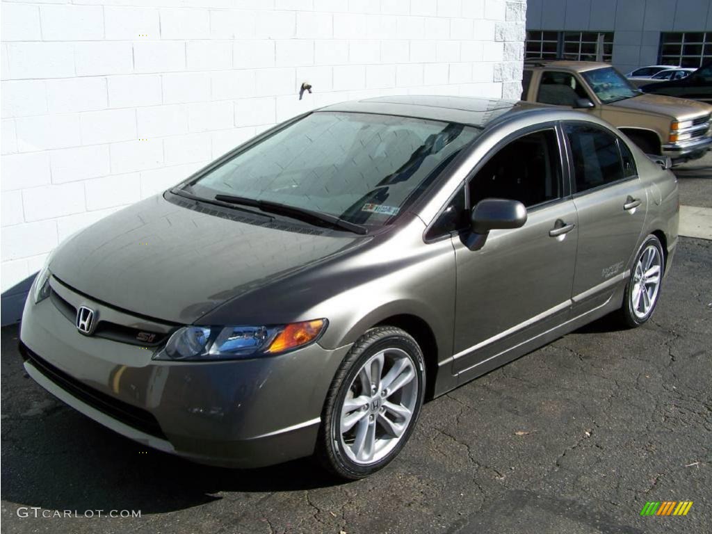 2007 Civic Si Sedan - Galaxy Gray Metallic / Black photo #3