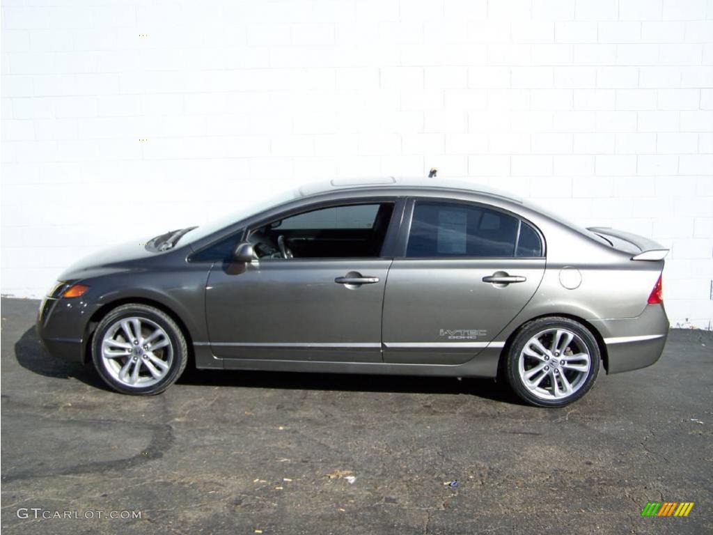 2007 Civic Si Sedan - Galaxy Gray Metallic / Black photo #4