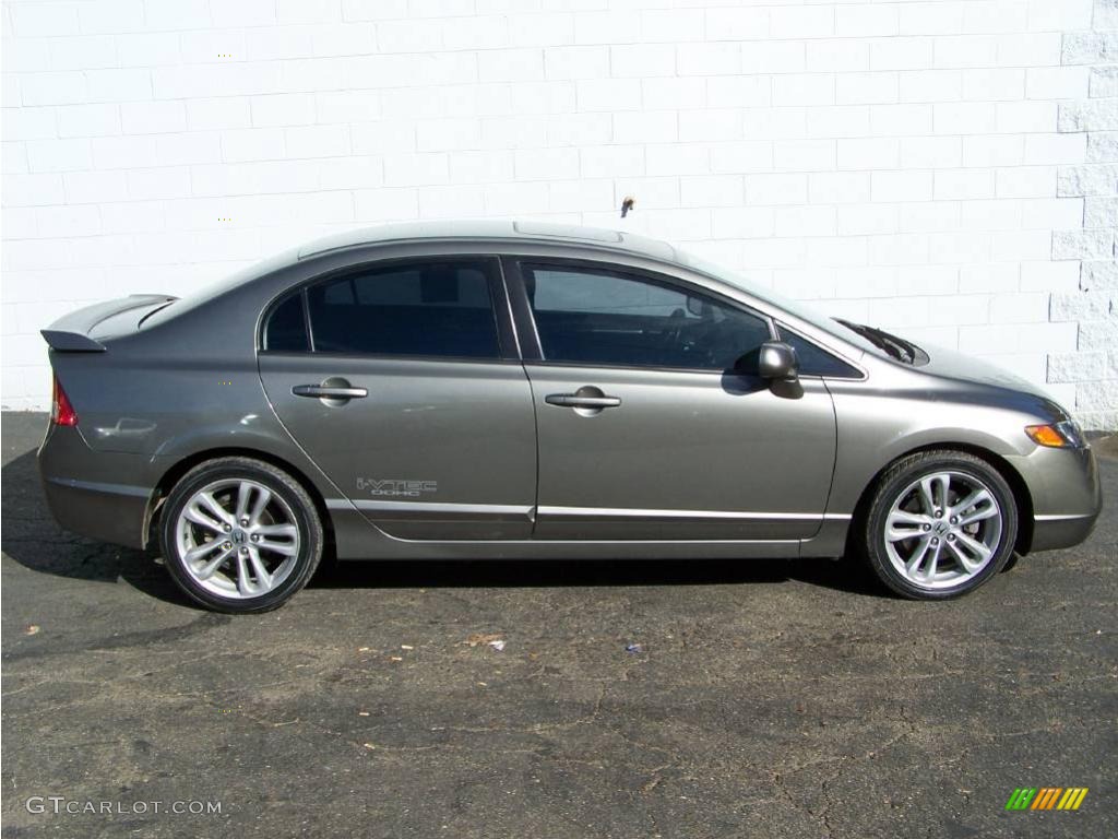 2007 Civic Si Sedan - Galaxy Gray Metallic / Black photo #8