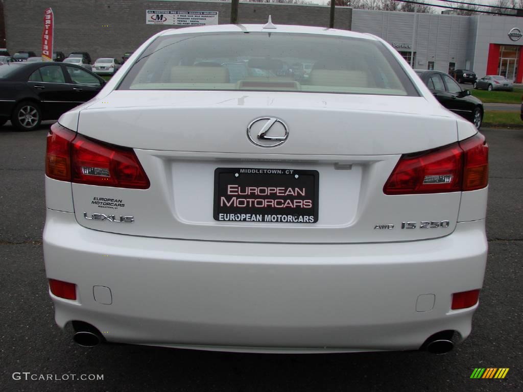 2008 IS 250 AWD - Starfire White Pearl / Cashmere Beige photo #26