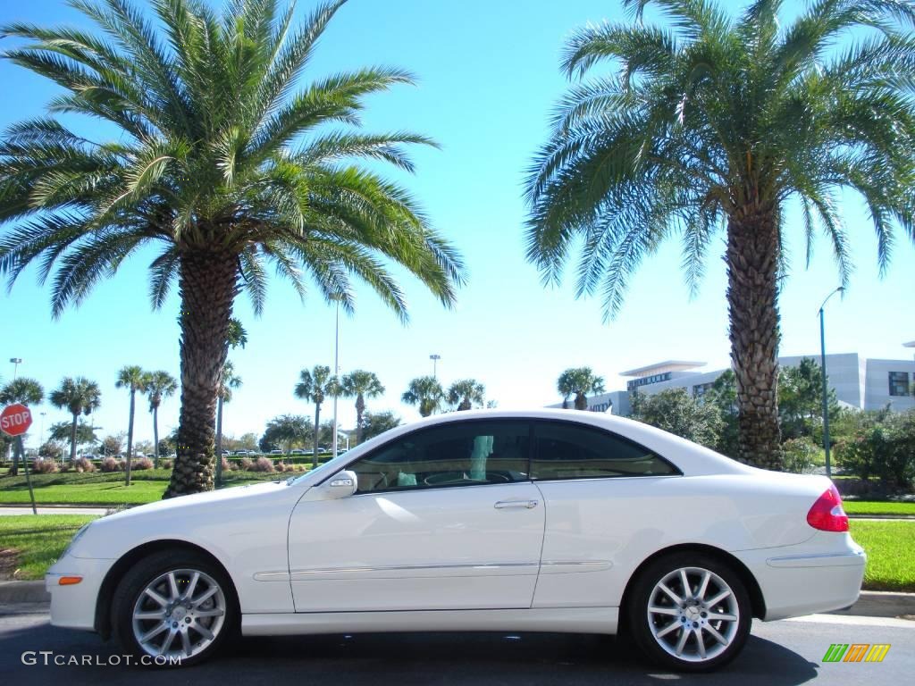 2007 CLK 350 Coupe - Arctic White / Stone photo #1