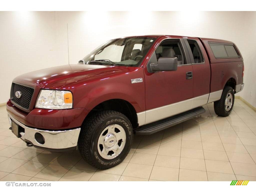 2006 F150 XLT SuperCab 4x4 - Dark Toreador Red Metallic / Medium/Dark Flint photo #3