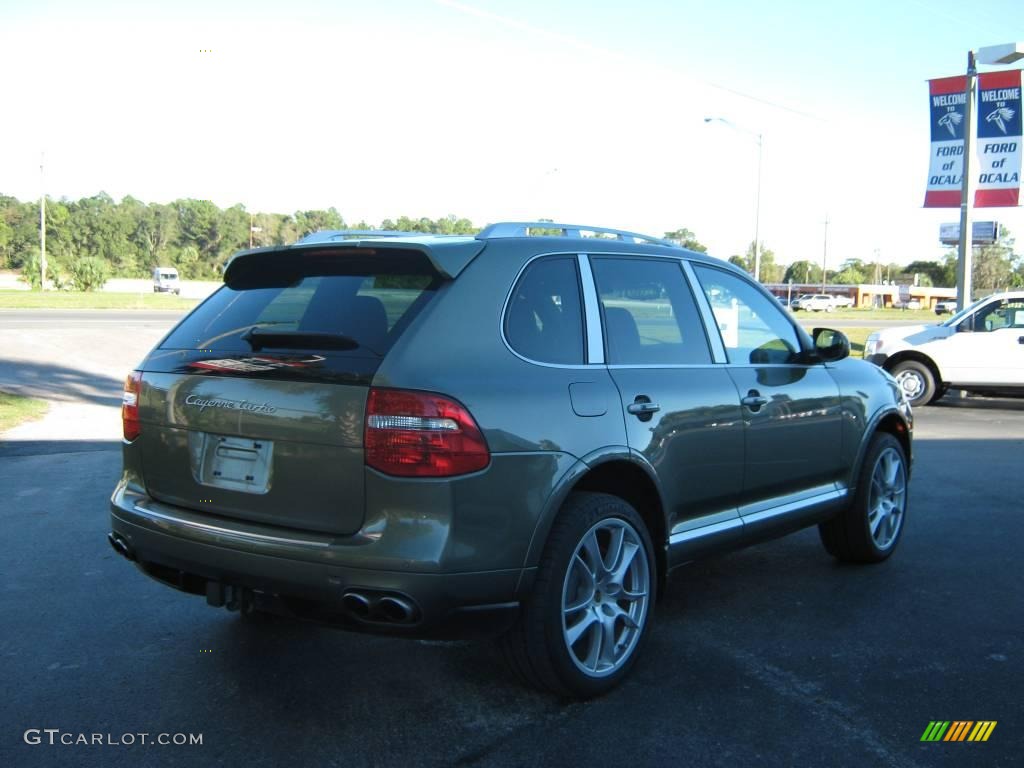 2008 Cayenne Turbo - Olive Green Metallic / Chestnut/Black Natural Leather photo #3
