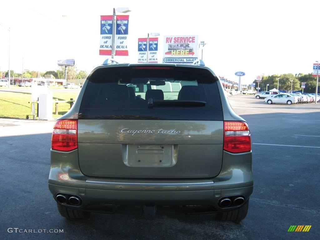 2008 Cayenne Turbo - Olive Green Metallic / Chestnut/Black Natural Leather photo #4