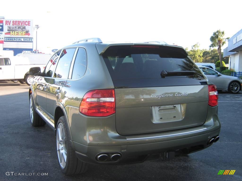 2008 Cayenne Turbo - Olive Green Metallic / Chestnut/Black Natural Leather photo #5