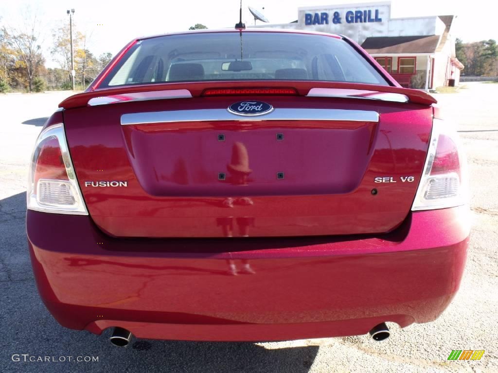 2008 Fusion SEL V6 - Redfire Metallic / Medium Light Stone photo #4