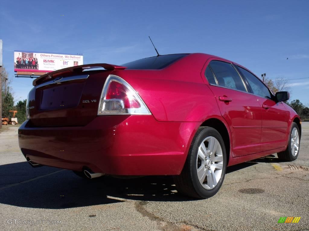 2008 Fusion SEL V6 - Redfire Metallic / Medium Light Stone photo #5