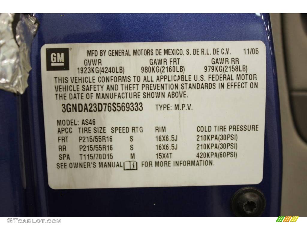 2006 HHR LT - Daytona Blue Metallic / Gray photo #19