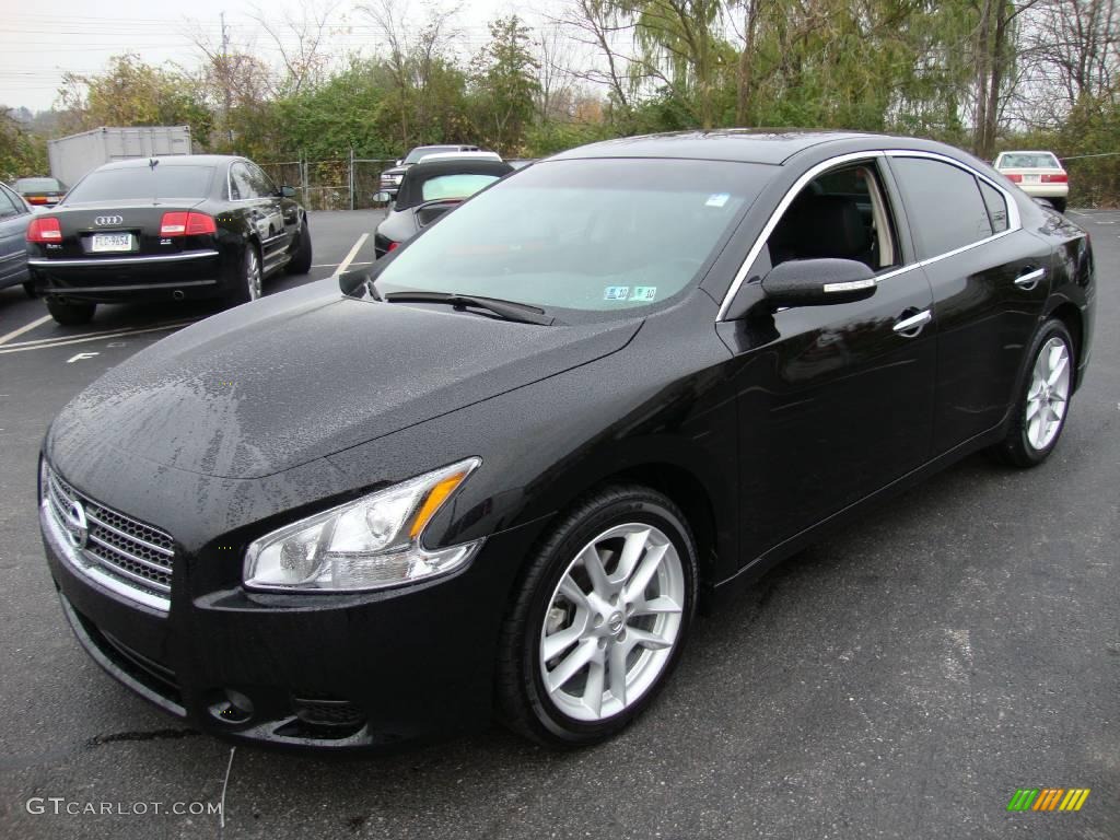 2009 Maxima 3.5 SV - Super Black / Charcoal photo #1