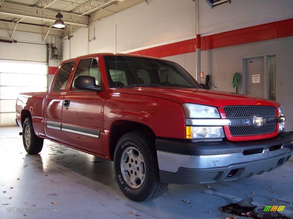 2003 Silverado 1500 LS Extended Cab - Victory Red / Dark Charcoal photo #1
