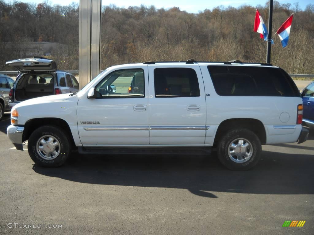 2001 Yukon XL SLT 4x4 - Summit White / Graphite/Medium Gray photo #5