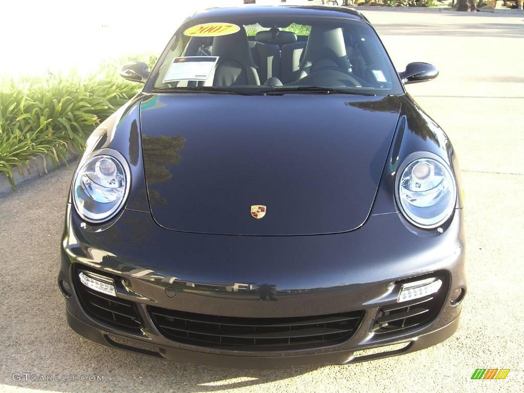 2007 911 Turbo Coupe - Atlas Grey Metallic / Black/Stone Grey photo #2