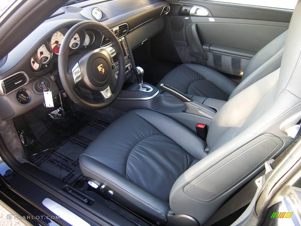 2007 911 Turbo Coupe - Atlas Grey Metallic / Black/Stone Grey photo #9