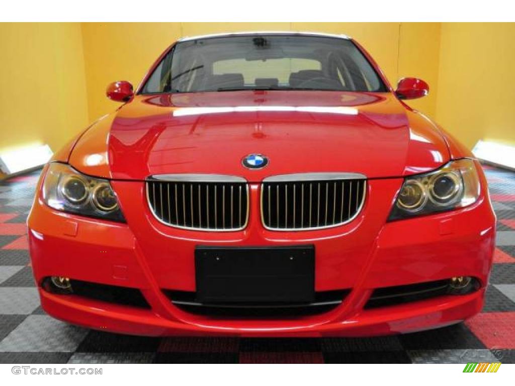 2006 3 Series 330xi Sedan - Electric Red / Grey photo #22