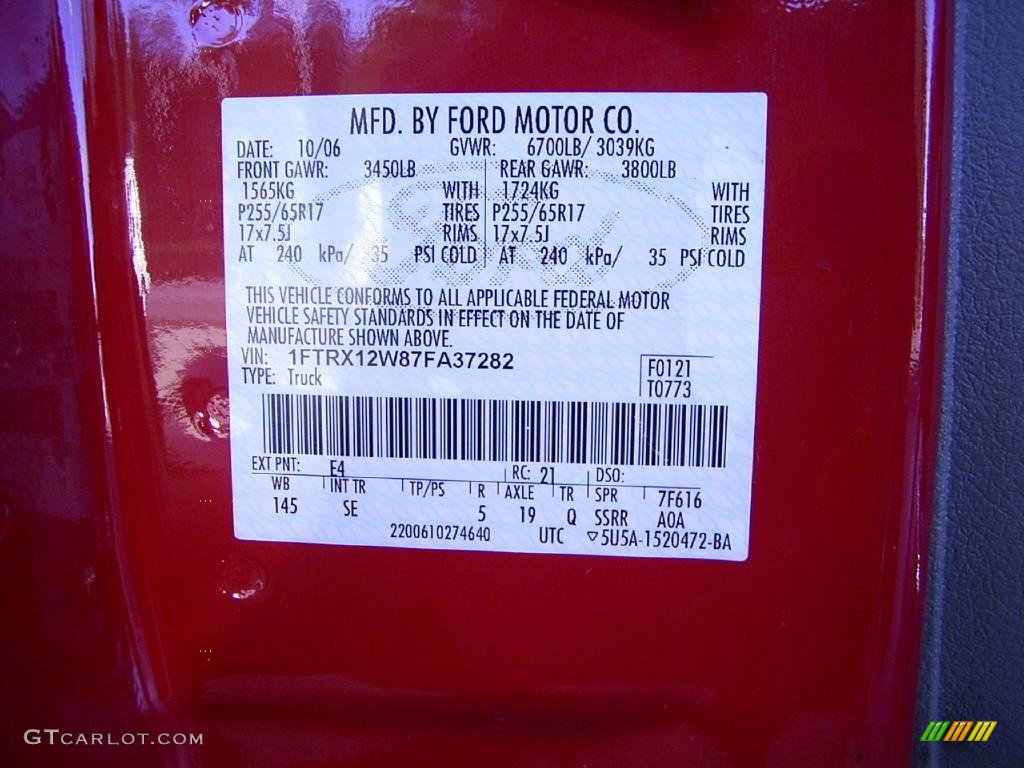2007 F150 STX SuperCab - Bright Red / Medium/Dark Flint photo #11