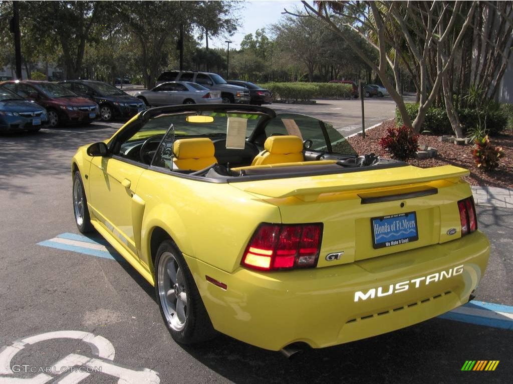 2002 Mustang GT Convertible - Zinc Yellow / Dark Charcoal photo #6